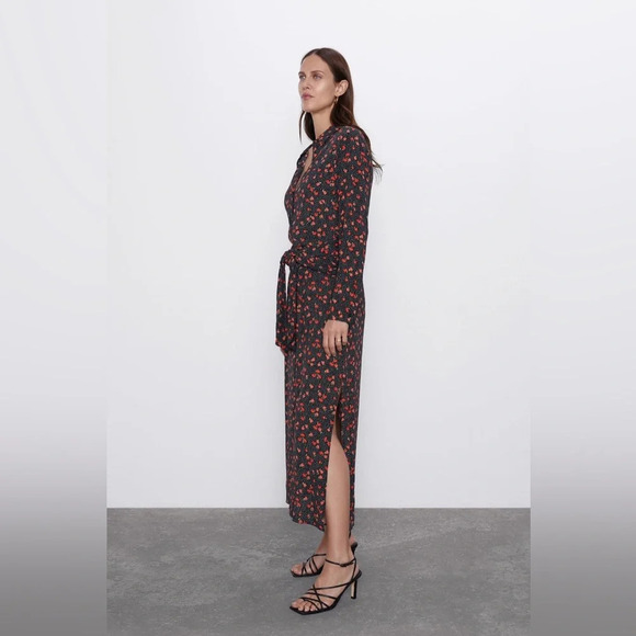 Zara Dresses & Skirts - Zara Poppy Midi Wrap Dress